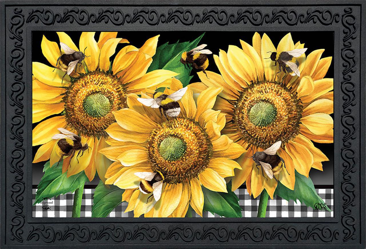 Buzzing Sunflowers Doormat