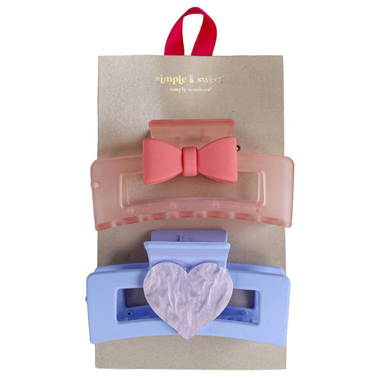 Simply Southern Claw Clip Hair Set- Bow