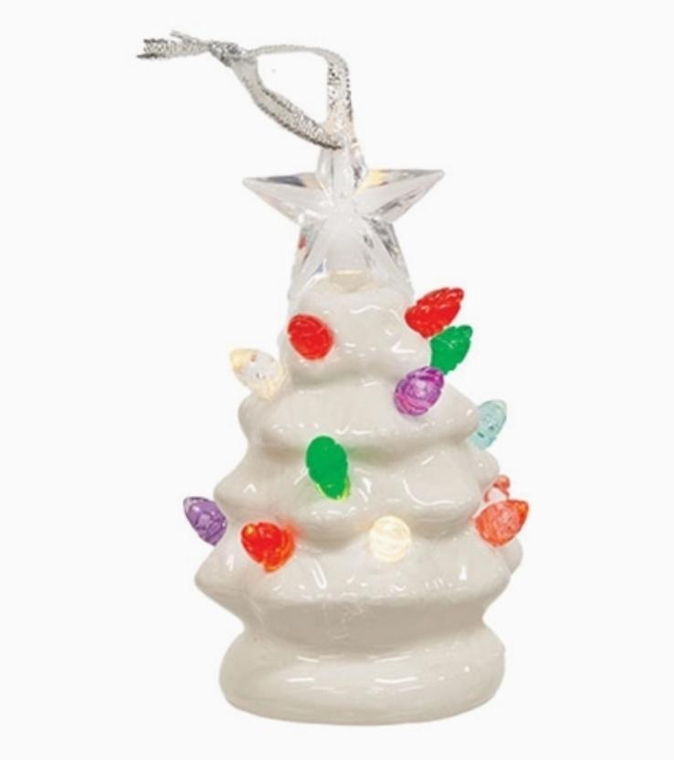 Ceramic Tree Glow Ornament - 3 Assorted