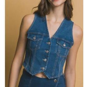 Sleeveless Denim Vest