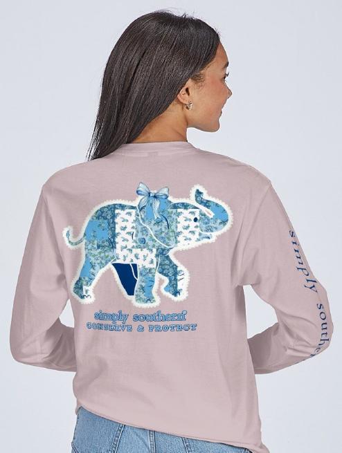 Simply Southern Long Sleeve Pattern Elephant