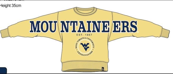 West Virginia Philly Split Lantern Sleeve Crew