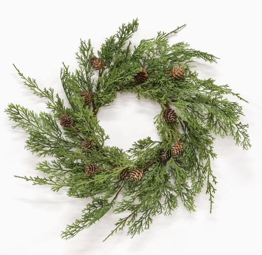 Western Cedar & Pinecone Candle Ring