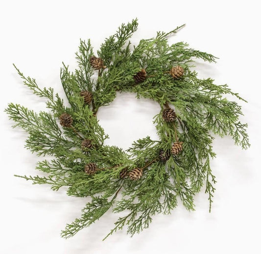 Western Cedar & Pinecone Candle Ring