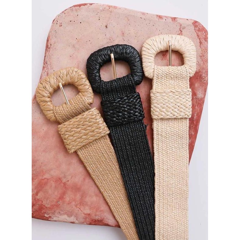 Stretchable Raffia Belt
