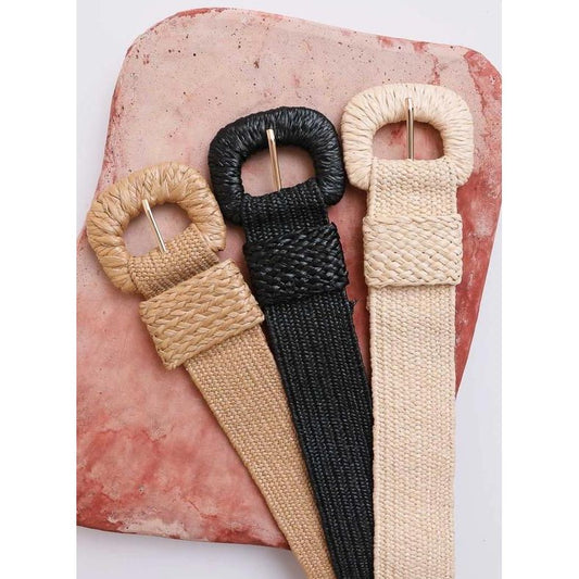 Stretchable Raffia Belt