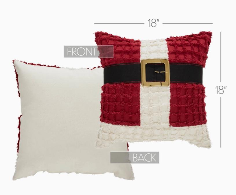 Kringle Chenille Santa Suit Pillow