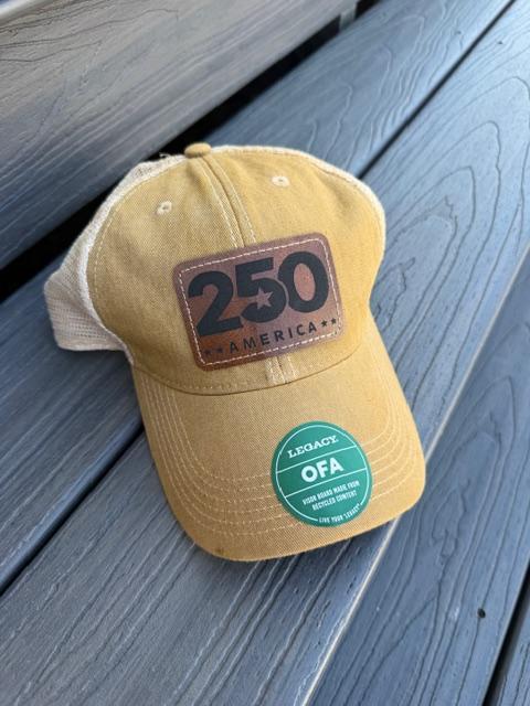 1762 Wine & Brew Legacy Khaki Mesh 250 America Leather Patch Hat