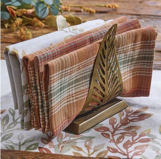 Leaf Napkin Holder - Antique Brass