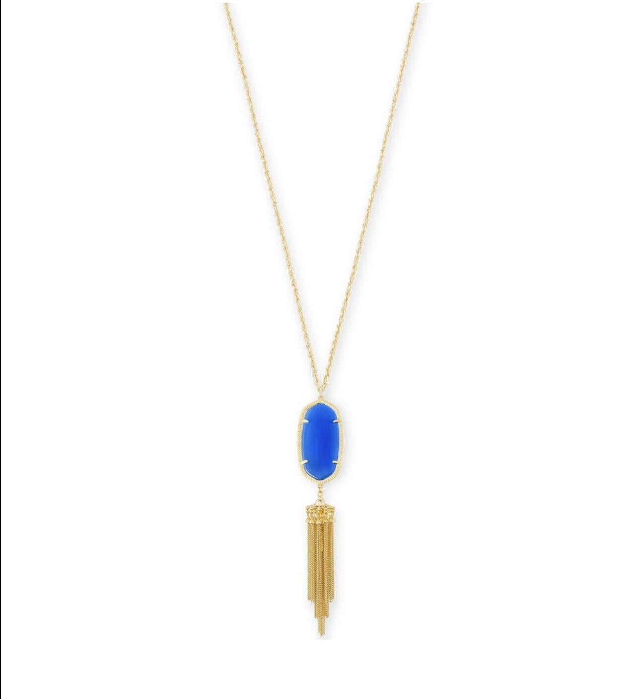 Kendra Scott Rayne Long Pendant Necklace in Cobalt Blue