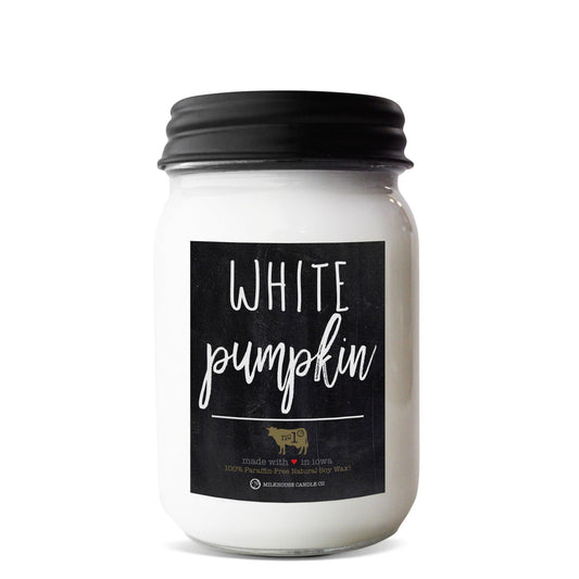 Milkhouse Candles White Pumpkin Mason Jar 13 oz Candle