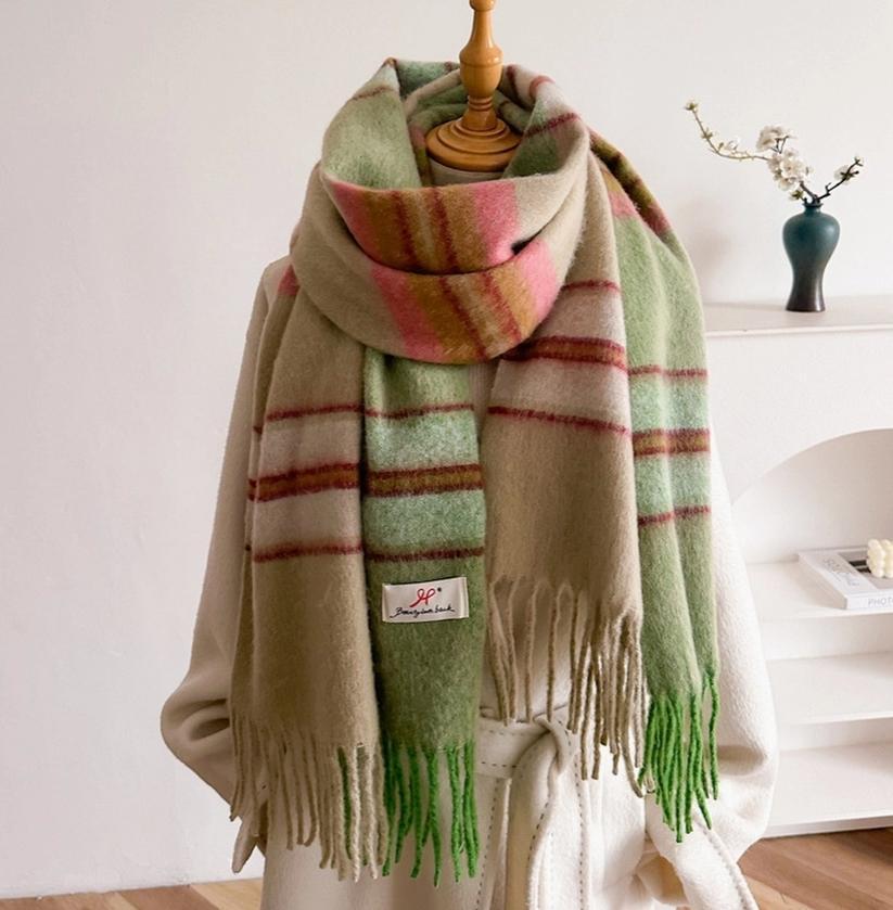 Soft Gradient Knit Tassel Scarf Wrap Shawl
