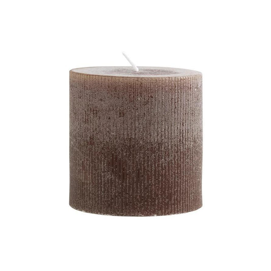 Unscented Pleated Pillar Candle (Leather)