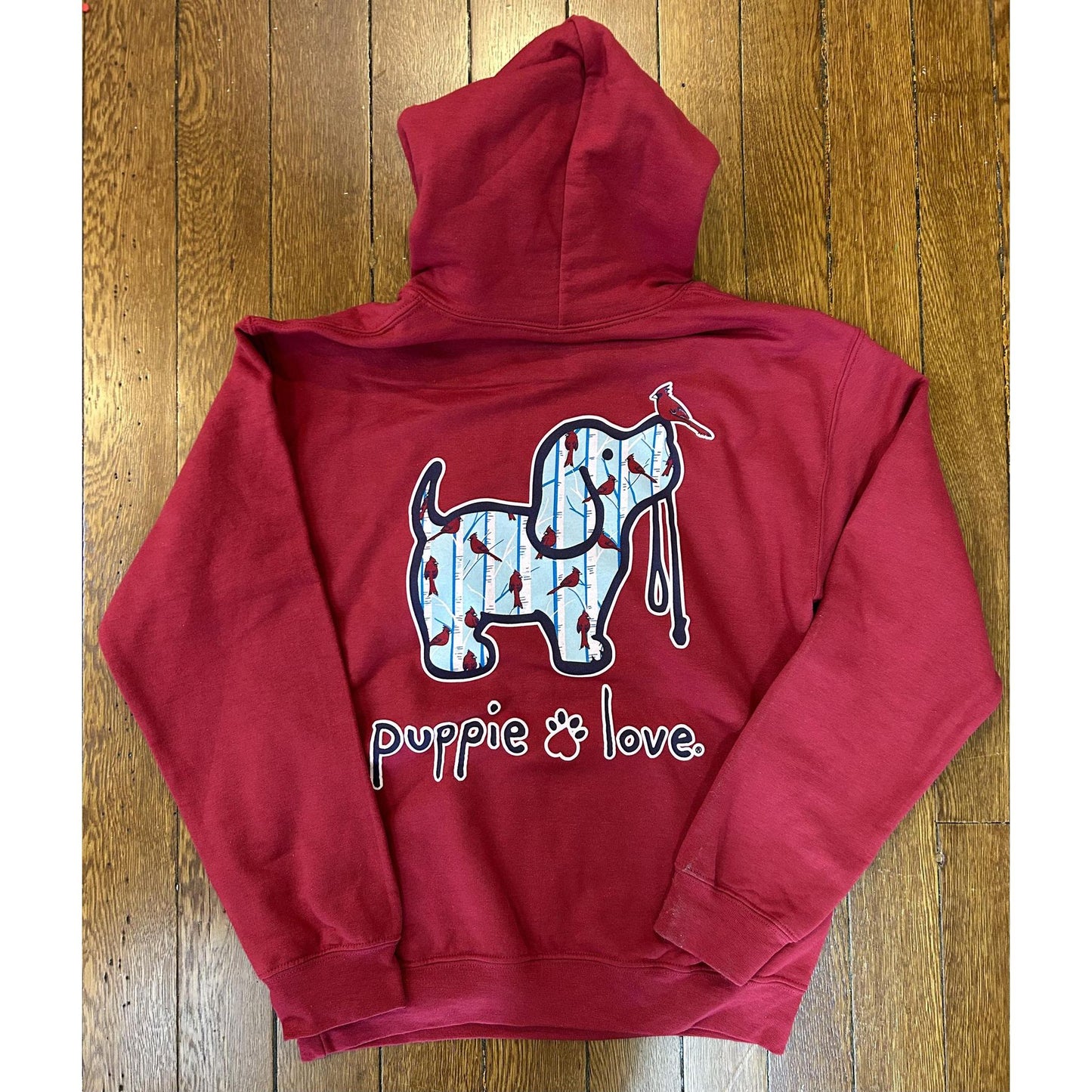 Puppie Love Cardinal Pattern Pup Hoodie