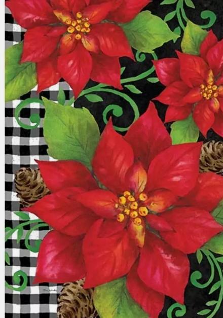 Christmas Poinsettia Flag