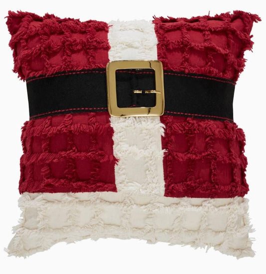 Kringle Chenille Santa Suit Pillow