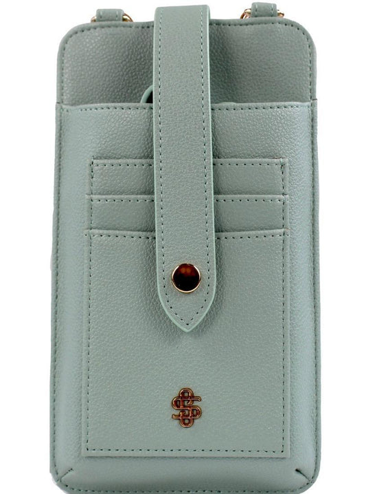 Simply Southern Leather Snap Crossbody (Sage)