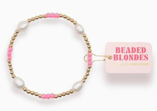 Beaded Blondes Hot Pink Pearl Poppi Bracelet