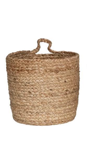 Braided Jute Nesting Basket w/ Handle
