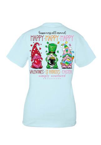 Simply Southern Happy Everything Short Sleeve Tee (Blue)-