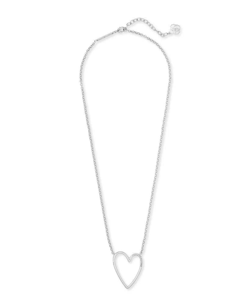 Kendra Scott Ansley Heart Pendant Necklace In Silver