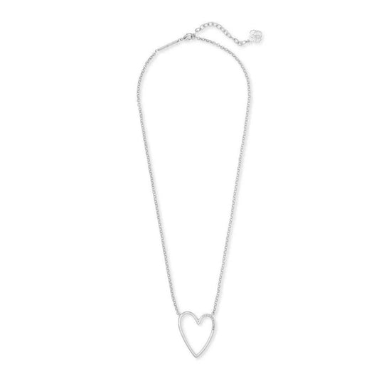 Kendra Scott Ansley Heart Pendant Necklace In Silver