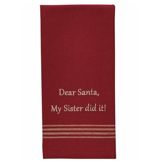 Dear Santa, Sister Did It Dishtowel