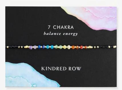 Charka Rainbow Healing Gemstone Stacking Bracelet (Black)