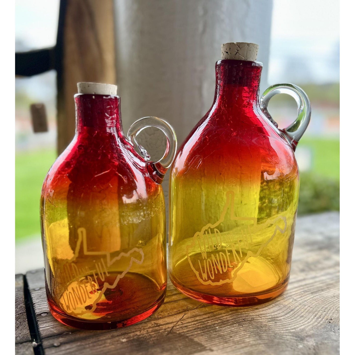Blenko Glass Wild and Wonderful Large Moonshine Jug (Tangerine)