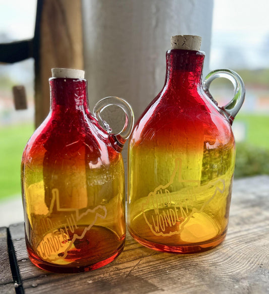 Blenko Glass Wild and Wonderful Large Moonshine Jug (Tangerine)