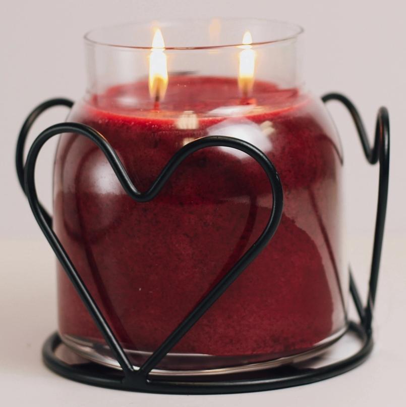 Heart Candle Holder Jar (Black)