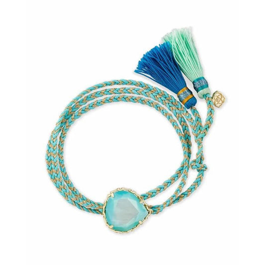 Kendra Scott Kenzie Blue/Gold Wrap Friendship Bracelet