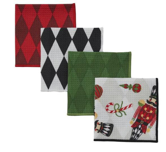 Nutcracker Dishcloths Set of 4
