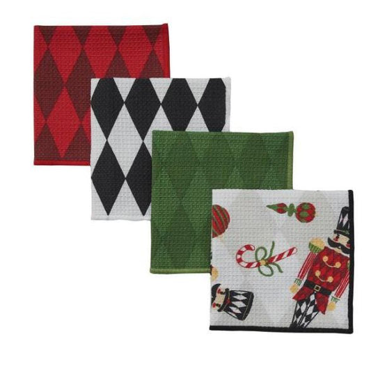 Nutcracker Dishcloths Set of 4