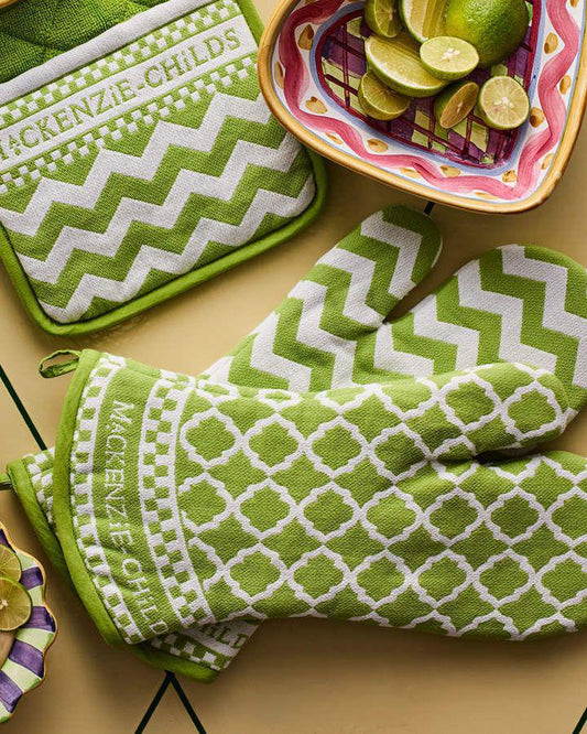 MacKenzie-Childs Key Lime Oven Mitt Set of 2