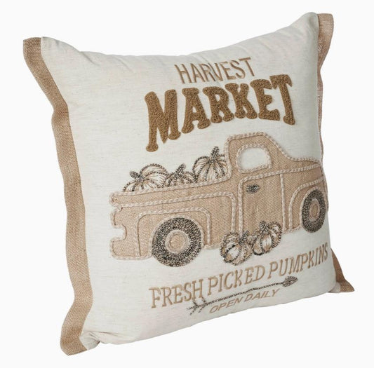 Harvest Market Fresh Picked Pumpkin Truck Pillow