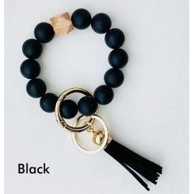 Bangle Keychain | Silicone Wristlet Key Ring | Bead Bracelet
