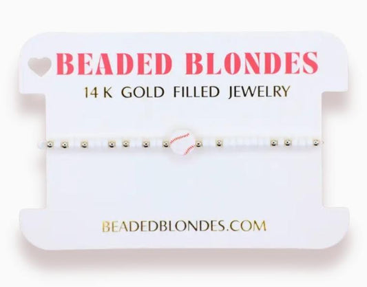 Beaded Blondes Baseball Bracelet On Color