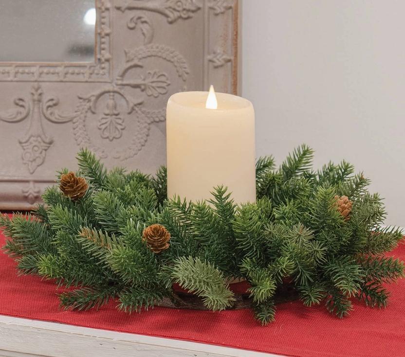Norfolk Island Pine Candle Ring, 6"