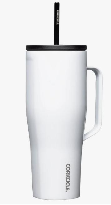 Cold Cup Insulated Tumbler with Straw (Gloss White)