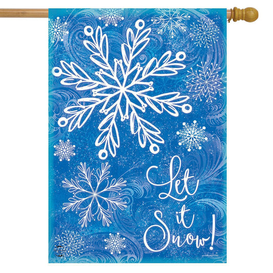 Glistening Snowflakes Winter Flag