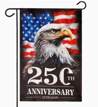 USA 250th Anniversary American Bald Eagle Garden Flag 12x18