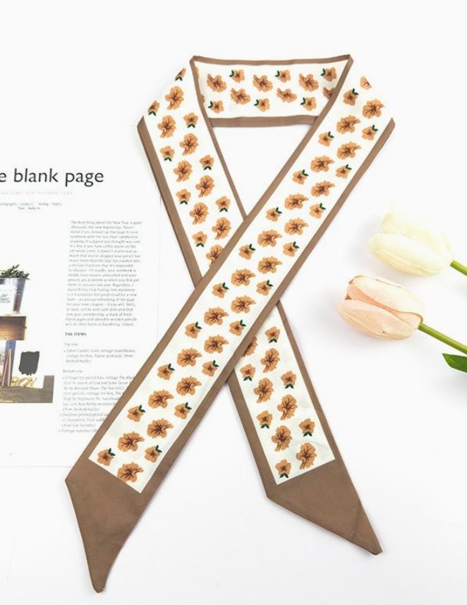 Soft Silky Skinny Twilly Scarf Necklace Wrap