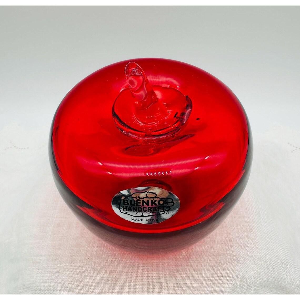 Blenko Glass Apple (Ruby)