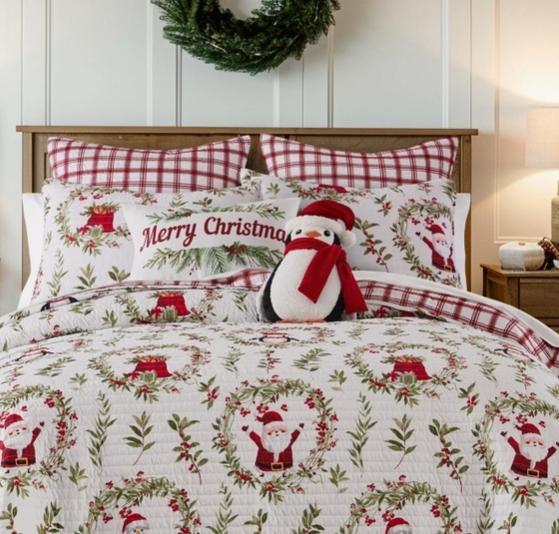 Pine & Plaid Printed Merry Christmas Pillow