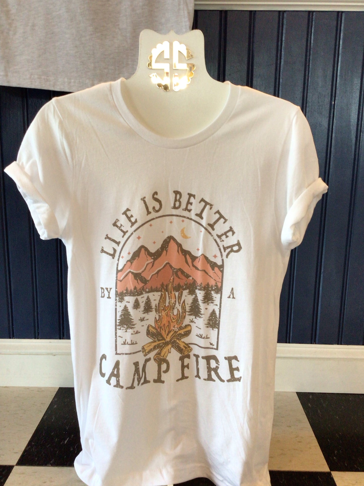 Life Is Better By A Campfire White Short Sleeve Tee